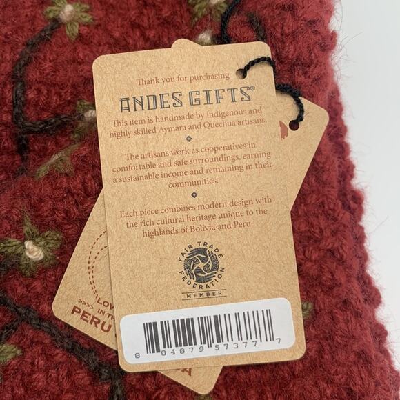 Andes Gifts Handmade in Peru Knit Fleece Lined Floral Head Band New with Tag - Picture 6 of 9